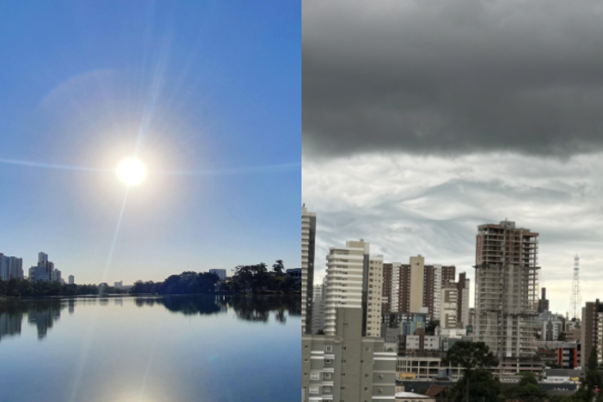 Sol de um lado, céu encoberto do outro: veja como fica o tempo no Paraná